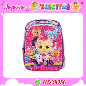 Mochila Bebes llorones  con lentejuelas (Tam. Carta)
