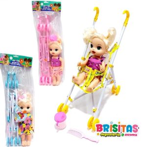 Set De Muñeca + Carrito