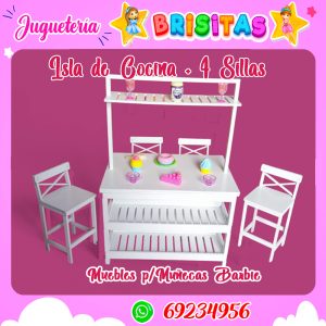 Isla comedor p/muñecas MDF