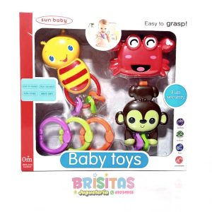 Set de Sonajeros en Caja Baby Toys x 3 Unidad