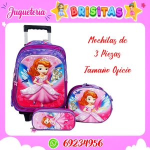 Mochila Princesa Sofia (3 piezas oficio) Desmontable c/ruedas