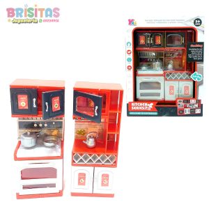 Set De Muebles De Cocina En Caja P/Muñeca