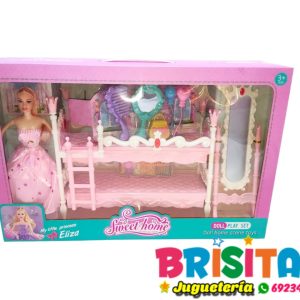 Muñeca Barbie Doble Cama C/Accesorios