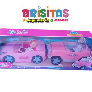 Auto Doble con Muñecas Tipo Barbie