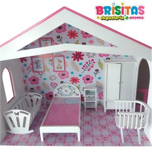 Juego de dormitorio p/muñecas + cuna ( MDF)