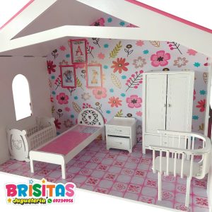 Juego de dormitorio p/muñecas + cuna oso