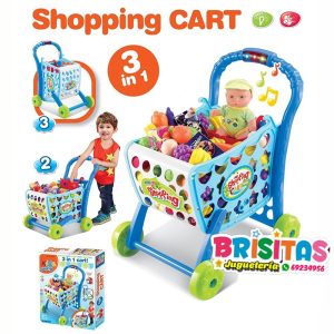 Carrito De Supermercado (3 Posiciones Azul)