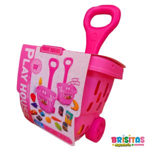 Set Carrito de Supermercado Rosa Pequeño