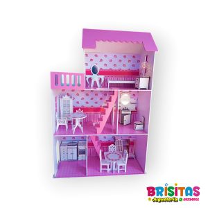 Casa  de Muñecas Mansión de las Rosas  en Mdf (Rosa Normal)