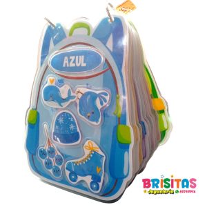 Libro de aprendizaje Mi Mochila de Colores (con Velcro)