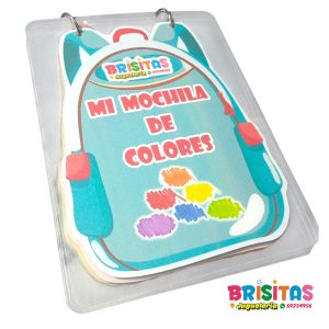 Libro de aprendizaje Mi  Mochila de colores primarios (con velcro)