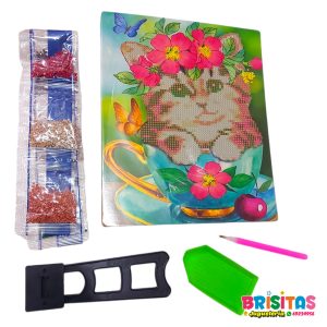 Cuadro con Técnica de Diamante Gatito