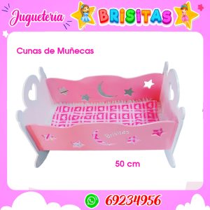 Cuna Rosa mecedora de Muñecas (MDF)