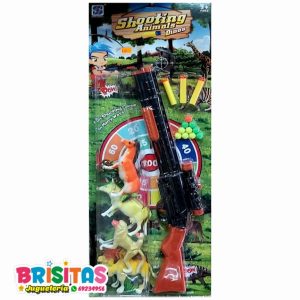 Set De Escopeta Infantil C/Animales + Balines De Colores