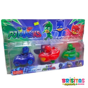 PjMasks 3 Personajes Con Vehículos Blister