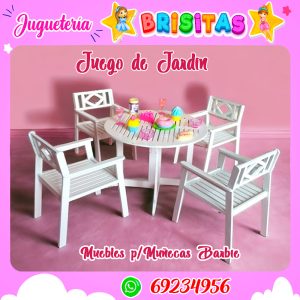Juego de Jardin Moderno p/muñecas MDF