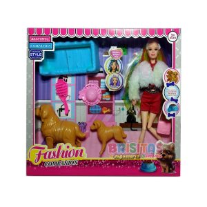 Muñeca Con 2 Mascotas Fashion Mod 1