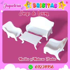 Juego de Living p/muñecas MDF