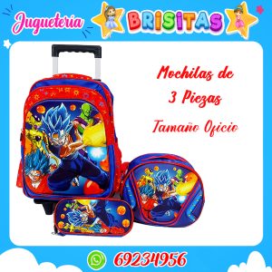 Mochila Dragon Ball (3 piezas oficio) Desmontable c/ruedas