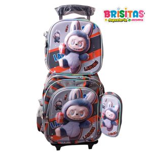 Mochila Escolar 3 piezas Labubu