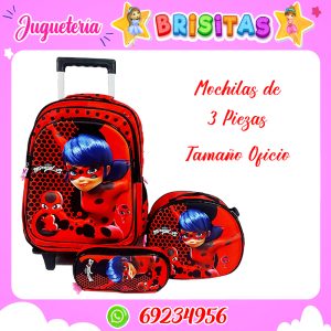 Mochila LadyBug (3 piezas oficio) Desmontable c/ruedas