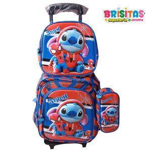 Mochila Escolar 3 piezas Stitch