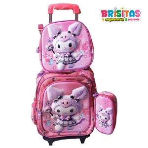 Mochila Escolar 3 piezas Kuromi