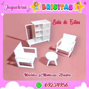 Sala de estar p/muñecas MDF