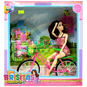 Muñeca Barbie C/Bicicleta