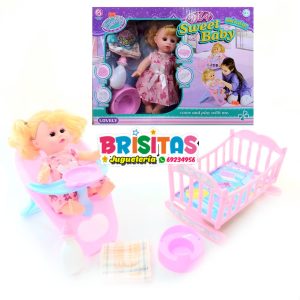 Muñeca Sweet Baby Cuna + Silla