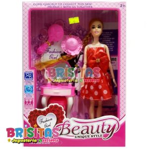 Muñeca Tipo Barbie Beauty C/Tocador