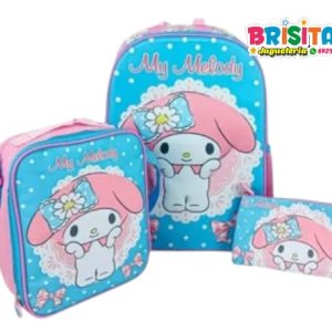Mochila My Melody tamaño Oficio 3 piezas (Marca Scool Original)