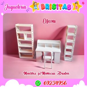 Juego de Muebles de Oficina p/muñecas MDF