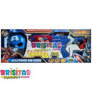 Pistola C/Balas + Mascara Capitán América
