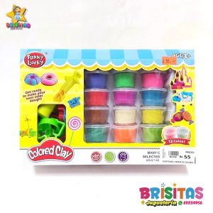 Set De Plastilinas Colored Clay (12 Unidades) + Cortadores