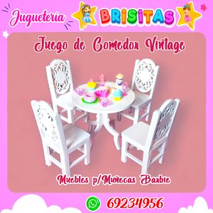 Juego de Comedor Vintage  p/ Muñecas